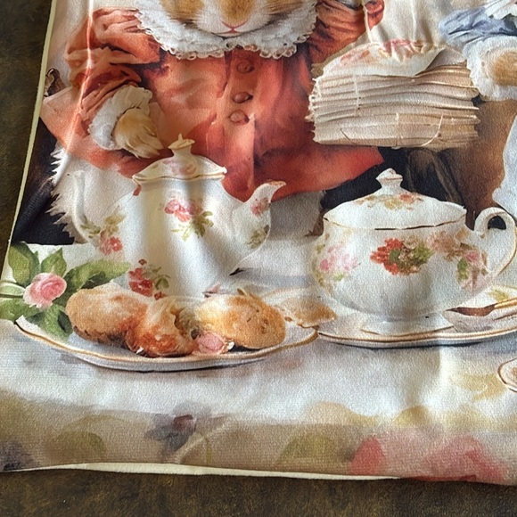 NWT Beatrix Potter Peter Rabbit inspired tea time throw pillow cover nursery OS - Picture 8 of 13
